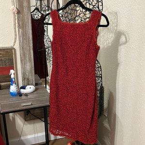 Adrianna Papell Lace Sheath Dress Hot Pink Size 4